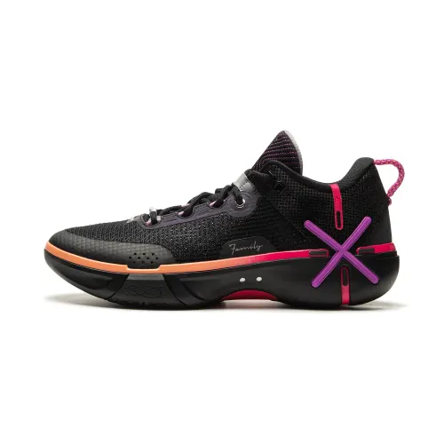 LiNing Wade Phantom 6 full-length technology, strong grip, light and stable, anti-torsion support, shock absorption, non-slip, wear-resistant, lightweight rebound, low-top basketball shoes, men's black
