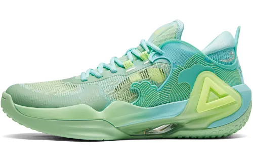 PEAK Sonic Boom 2.0 Cushioning Breathable Low top Basketball Shoes Men's Jade Tide Colorway