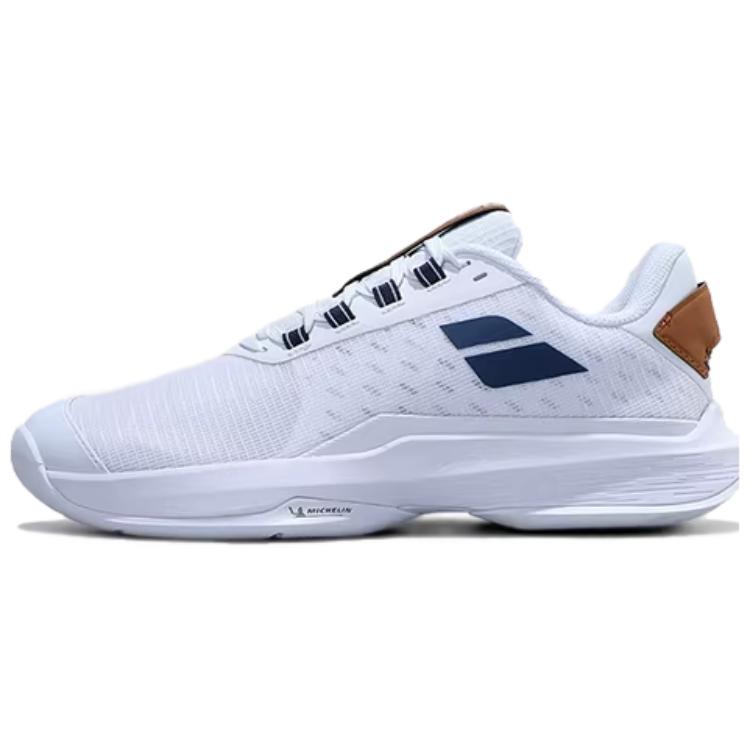 Babolat JET TERE 2 Mesh, Textile Cushioning Slip Resistant Abrasion Resistant Breathable Tennis Shoes Men’s White Blue