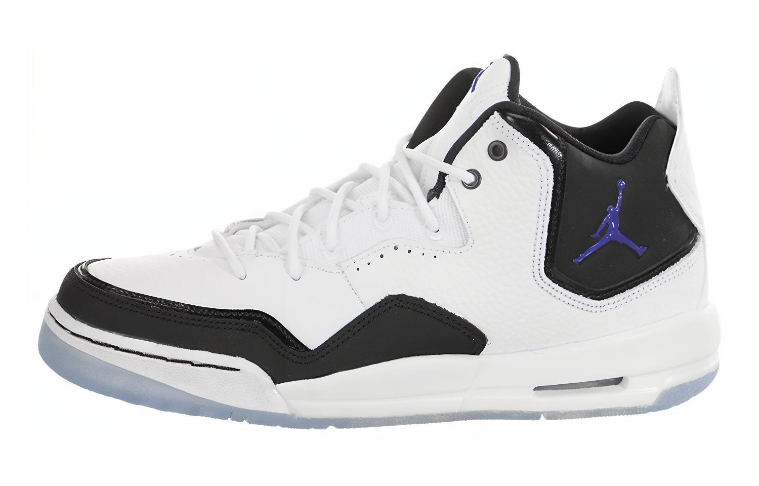Jordan Courtside 23 Fabric Casual Comfortable Wear Resistant Mid-top Retro Basketball Shoes Women's White and Black