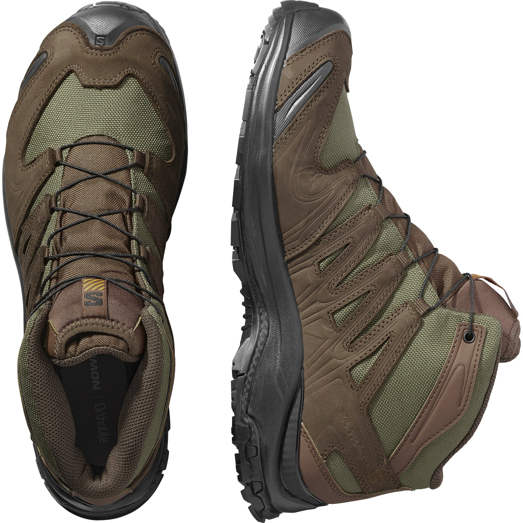 SALOMON XA Textile, Leather Cushioning Abrasion Resistant Waterproof And Breathable Mid top Mountaineering Hiking Shoes