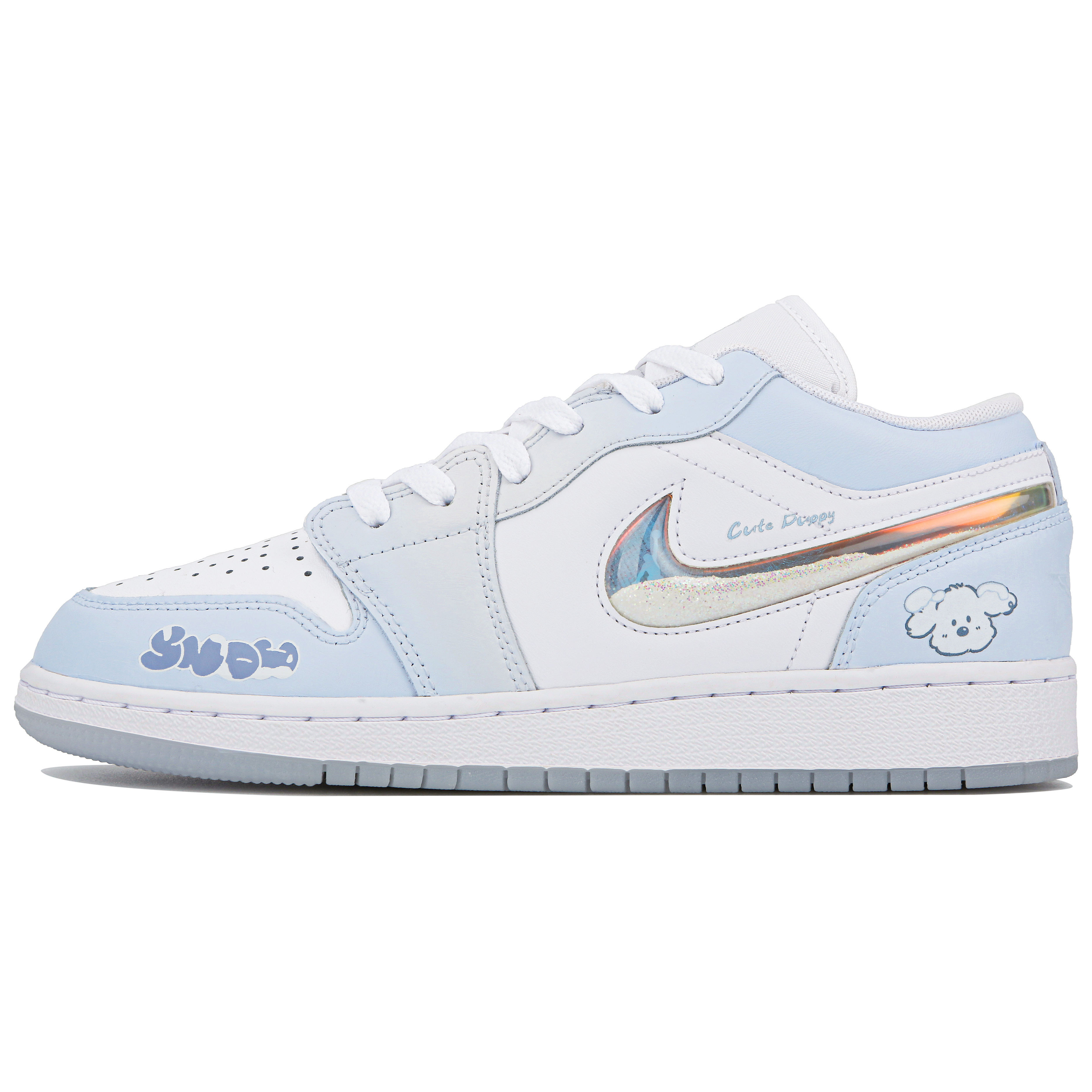 Jordan Air Jordan 1 Low top Vintage Basketball Shoes GS White Blue
