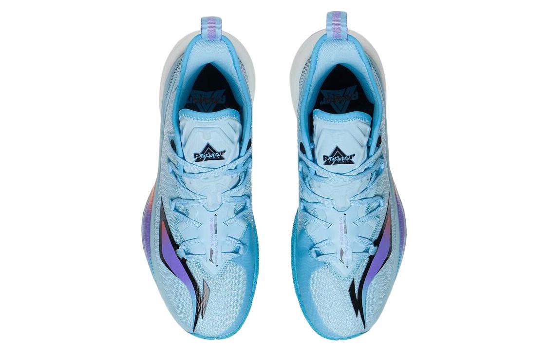 Li Ning Power 9 Basketball Shoes Men’s Mid Top Light Blue/Black