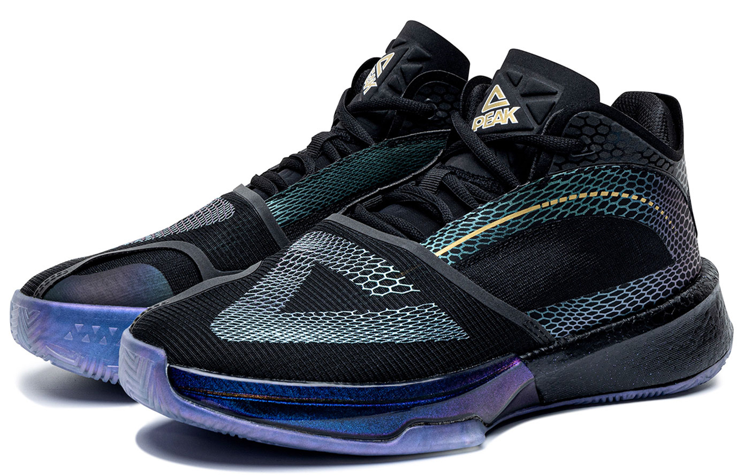 PEAK State Extremely Large Triangle 1.0 Fabric Cushioning Slip Resistant Abrasion Resistant Mid top Basketball Shoes