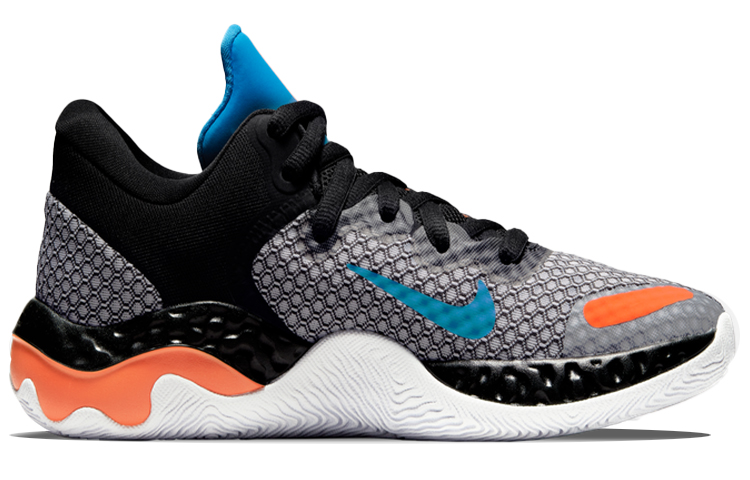 Кроссовки Nike Renew Elevate 2 (черно-серые с оранжевым и синим) — Чёрный / серый / оранжевый / синий — фото 2