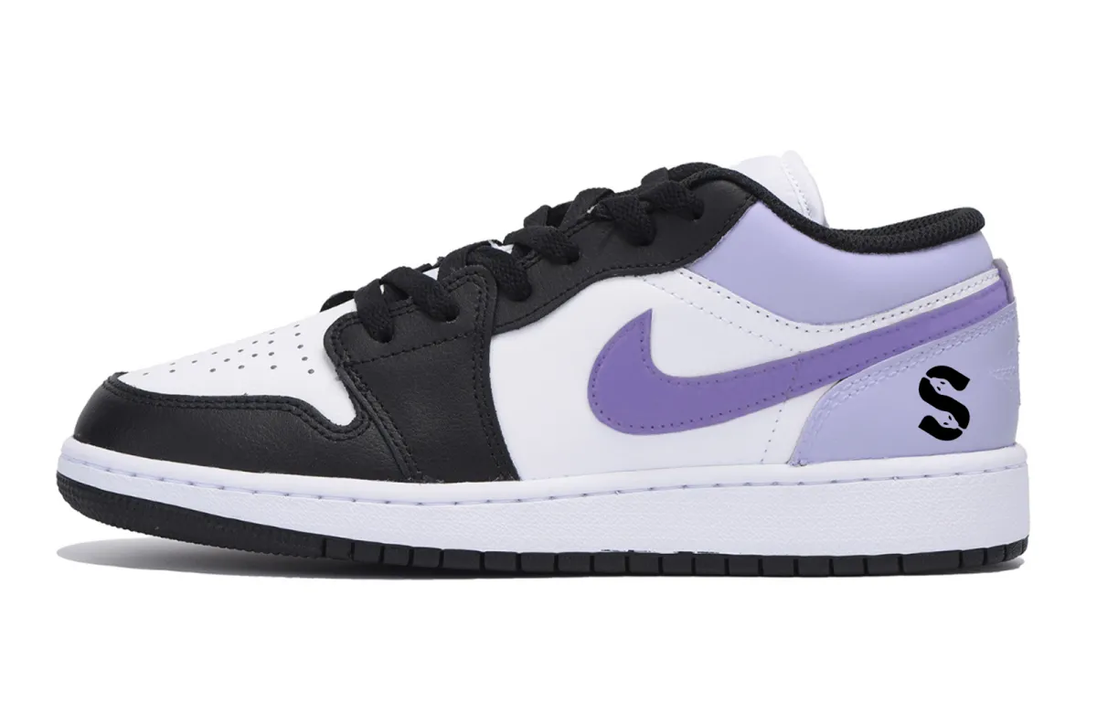 Jordan Air Jordan 1 Puppy Fragment, Year Of The Snake Abrasion Resistant Low top Vintage Basketball Shoes Men's Black