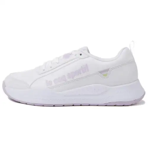 Le Coq Sportif Slip Resistant Cushioning Low top Tennis Shoes Women's Beige Purple