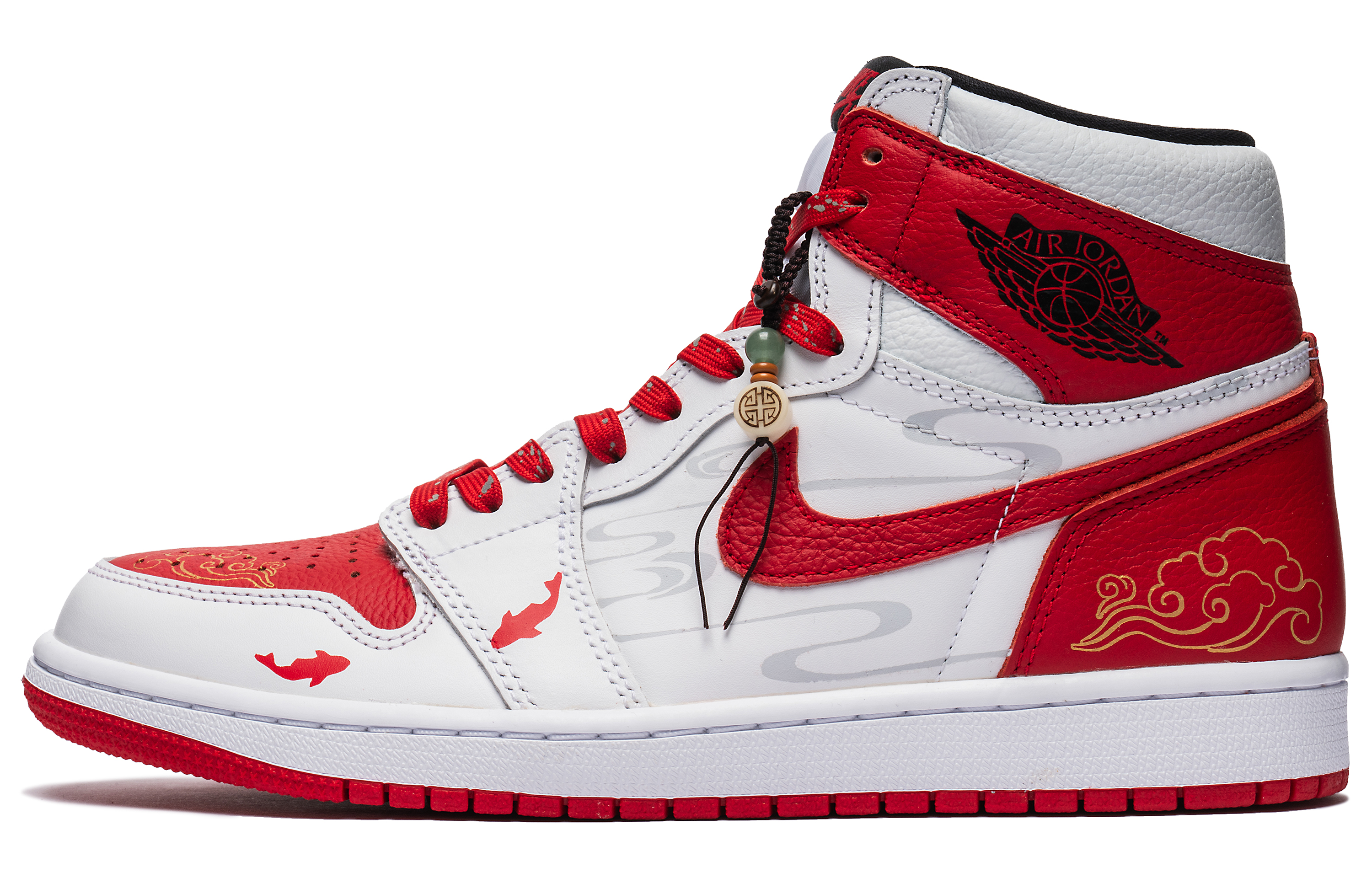Jordan Air Jordan 1 Vintage Basketball Shoes Unisex High Top White Red