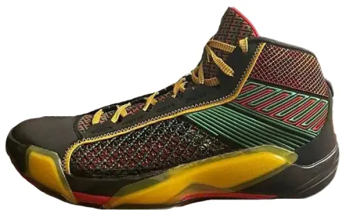 Jordan Air Jordan 38 'Quai 54' Cushioning Mid top Basketball Shoes Men's Black Red Green