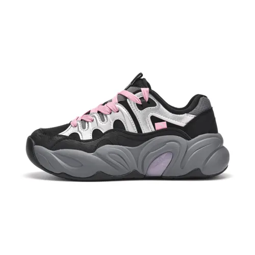Anta Slip Resistant, Abrasion Resistant, Breathable Low top Chunky Sneakers Women's Black White