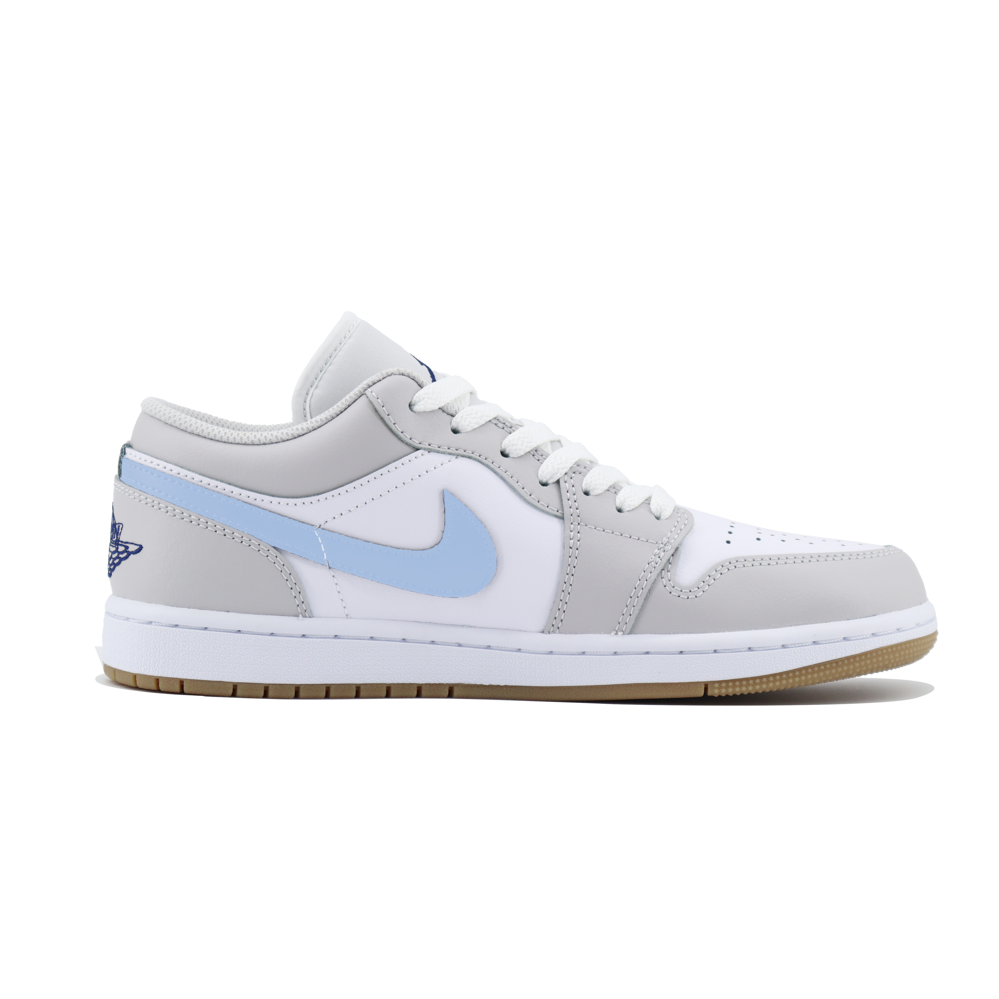 Jordan Air Jordan 1 Slip Resistant Abrasion Resistant Low top Vintage Basketball Shoes Unisex White Gray