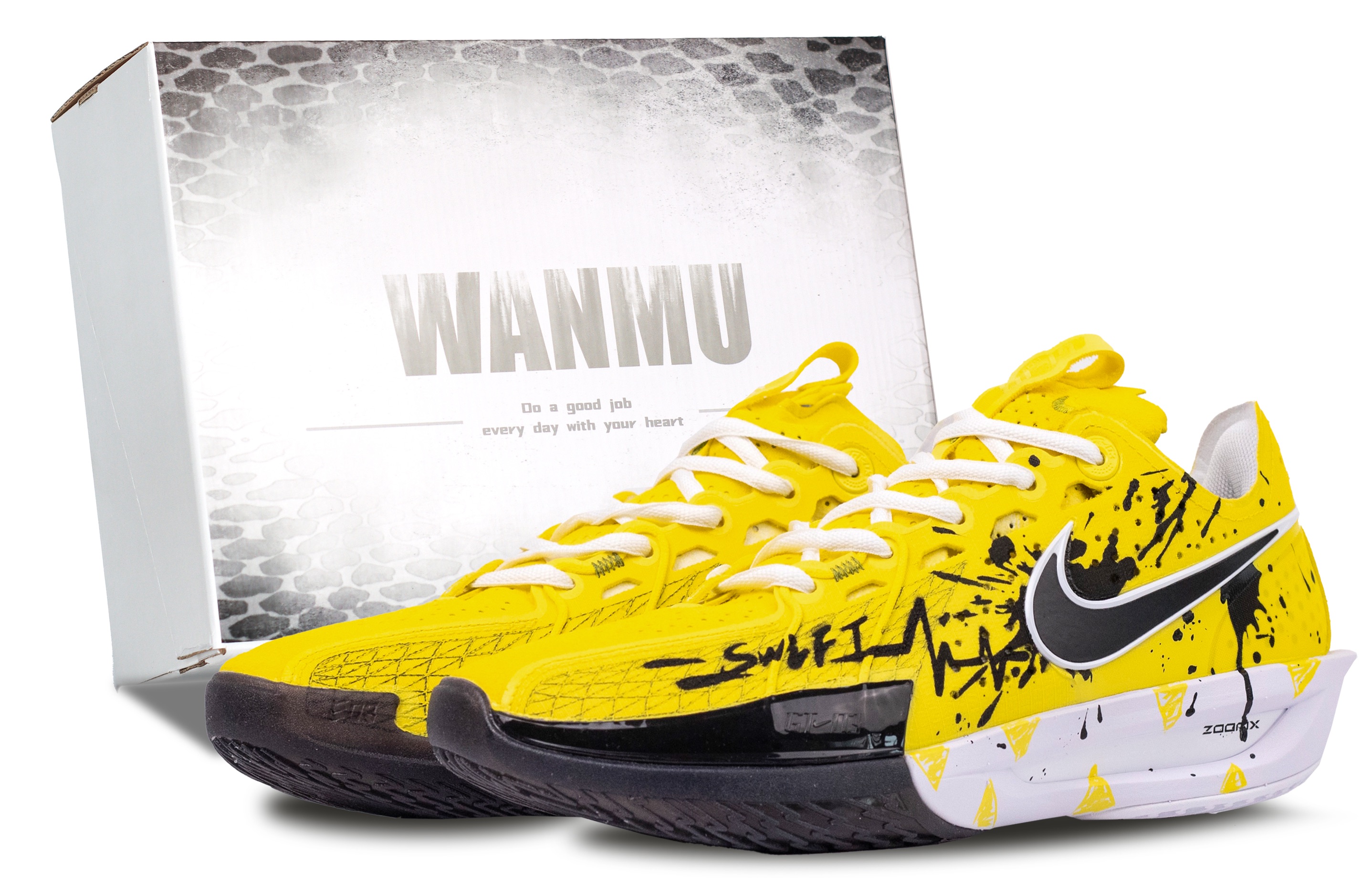 Nike Air Zoom GT Cut Basketball Shoes Unisex Low Top Yellow/Black/White