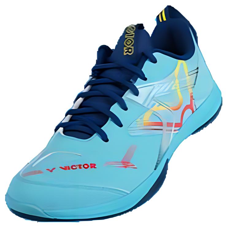 VICTOR Comfortable Cushioning Slip Resistant Low top Badminton Shoes Unisex Green Blue
