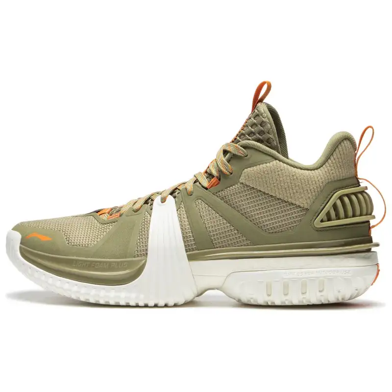 Li Ning Storm 2024 WNTR Cushioning Slip Resistant Abrasion Resistant High top Basketball Shoes Men's White Green