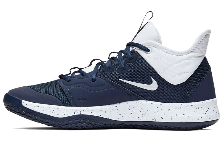 Nike PG 3 TB Pickled Pepper 3 Paul George Round Toe Lace Fabric Synthetic Leather Shock Absorbing Wear Resistant Low Top Practical Basketball Shoes Men's Midnight Blue