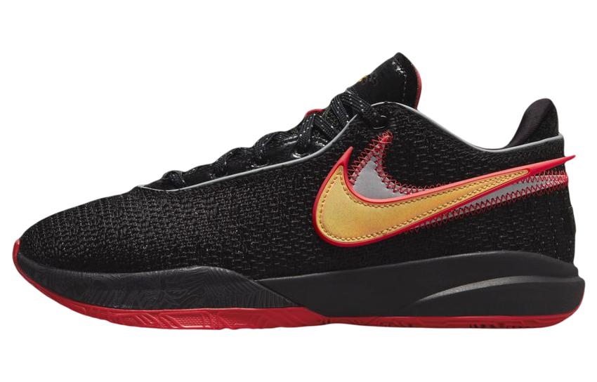 Nike LeBron 20 EP James 20 Fashion Comfort Low Top Basketball Shoes Men and Women Same Model Black and Red Domestic Version