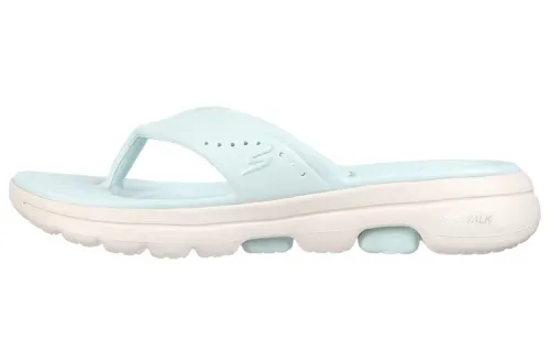 Skechers Go Walk 5 Comfortable Rubber Sole Slide Slippers Women's Blue White