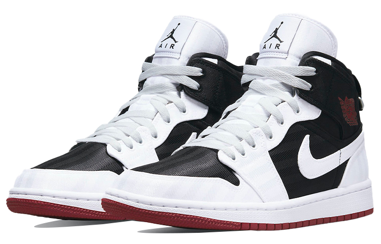 Jordan 1 Mid Se Utility Canvas White Black Gym Red Women’s