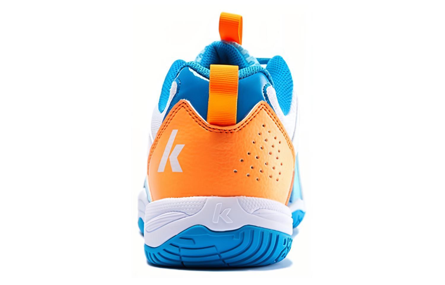 Kawasaki Comfortable Cushioning, Wear Resistant Low top Badminton Shoes Unisex White Blue Orange