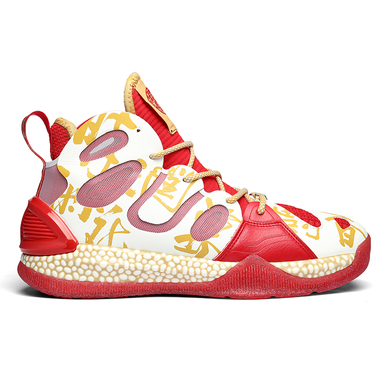 IVERSON Cushioning Coverage Support Rebound High top Active Rebound Technology Basketball Shoes Unisex Red White