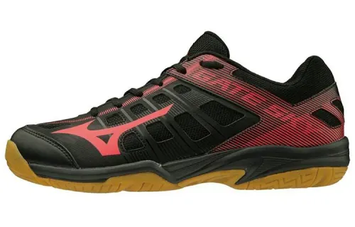 Mizuno Gate Sky 2 Abrasion Resistant Breathable Low top Badminton Shoes Unisex Black Red