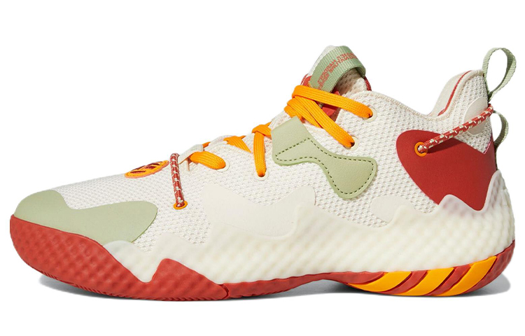 Мужские кроссовки adidas Harden Vol.6 (бело-коричнево-красные)