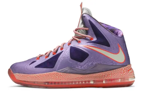 Nike Lebron 10 All-Star Area 72 All-Star James OG model round toe lace-up shock-absorbing lightweight mid-top basketball shoes men's purple