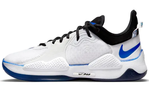 PlayStation x Nike PG 5 Pickle 5 Paul George Fashionable and comfortable fabric synthetic leather TPU shock-absorbing anti-slip wear-resistant breathable wrapping support low-top basketball shoes men's white blue foreign version
