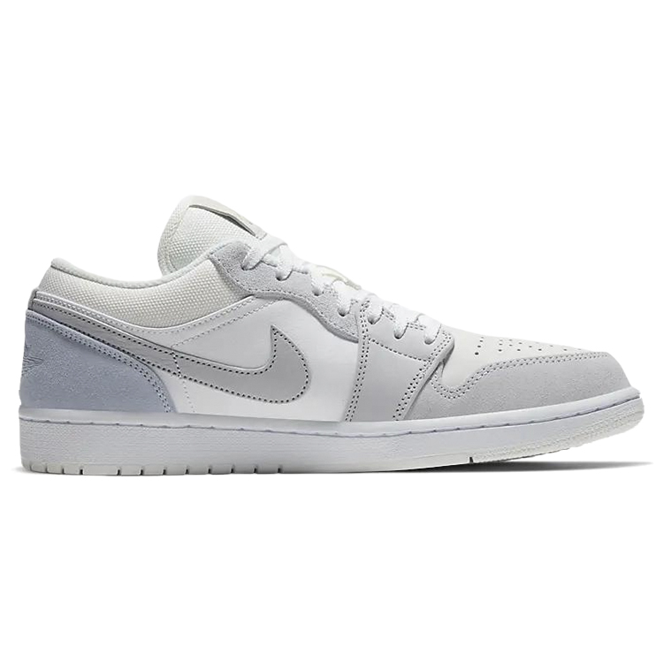 Jordan Air Jordan 1 Slip Resistant Abrasion Resistant Low top Vintage Basketball Shoes Unisex Gray White