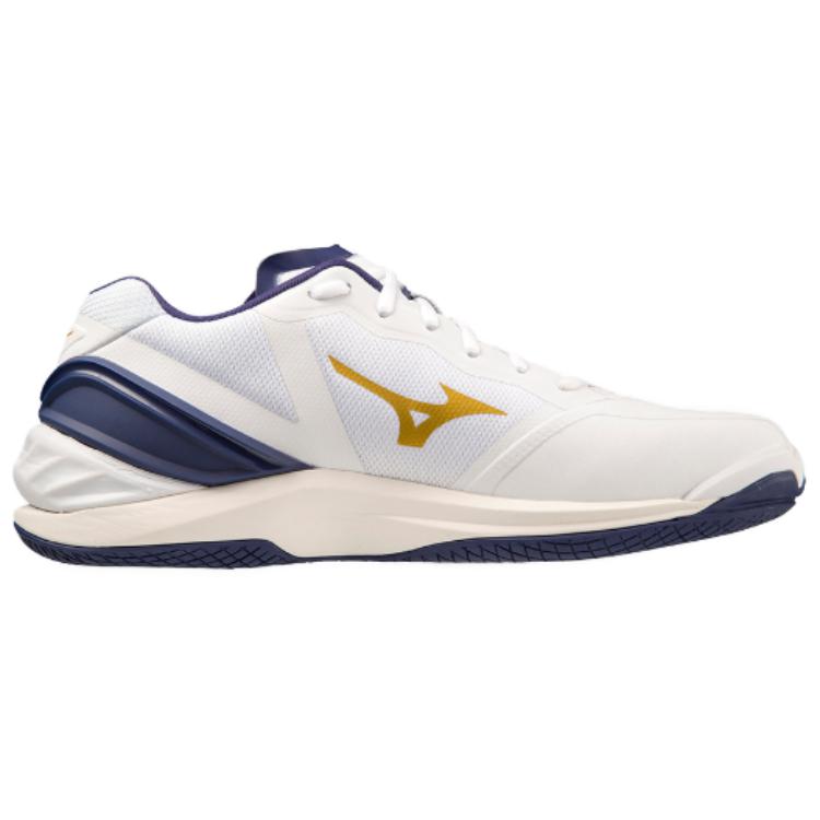 Mizuno Slip Resistant Abrasion Resistant Slip Resistant Abrasion Resistant Low top Training Shoes Unisex White Gold
