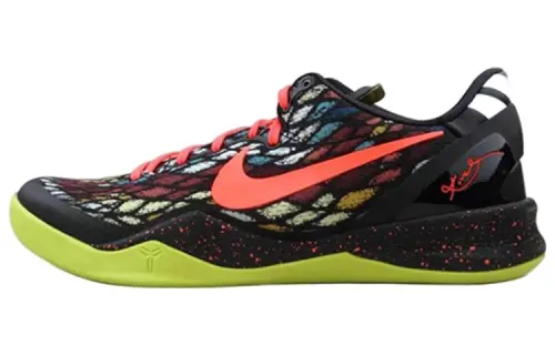 Nike Kobe 8 Christmas round toe lace-up non-slip lightweight low-top basketball shoes men's black color domestic version
