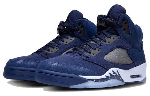 Jordan Air Jordan 5 'Georgetown' Cushioning, Wear Resistant Mid top Vintage Basketball Shoes Men's Blue