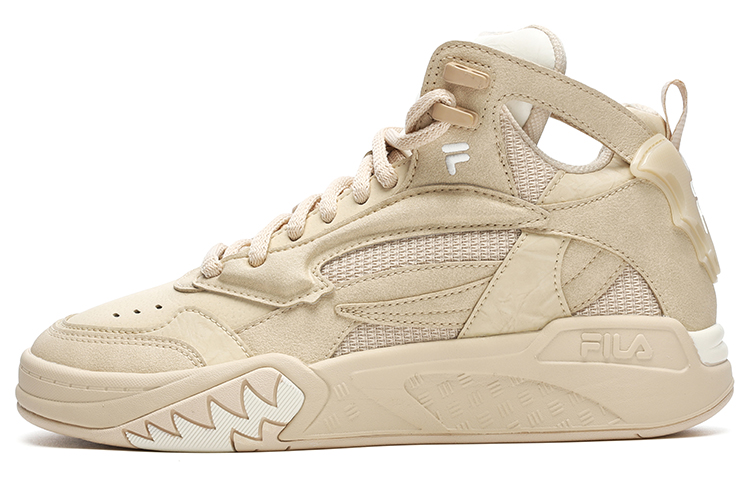 FILA FUSION Desperado We Mid top Vintage Basketball Shoes Women’s Cassava Powder Snow White