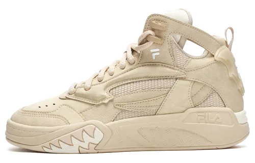 FILA FUSION Desperado We Mid top Vintage Basketball Shoes Women's Cassava Powder Snow White