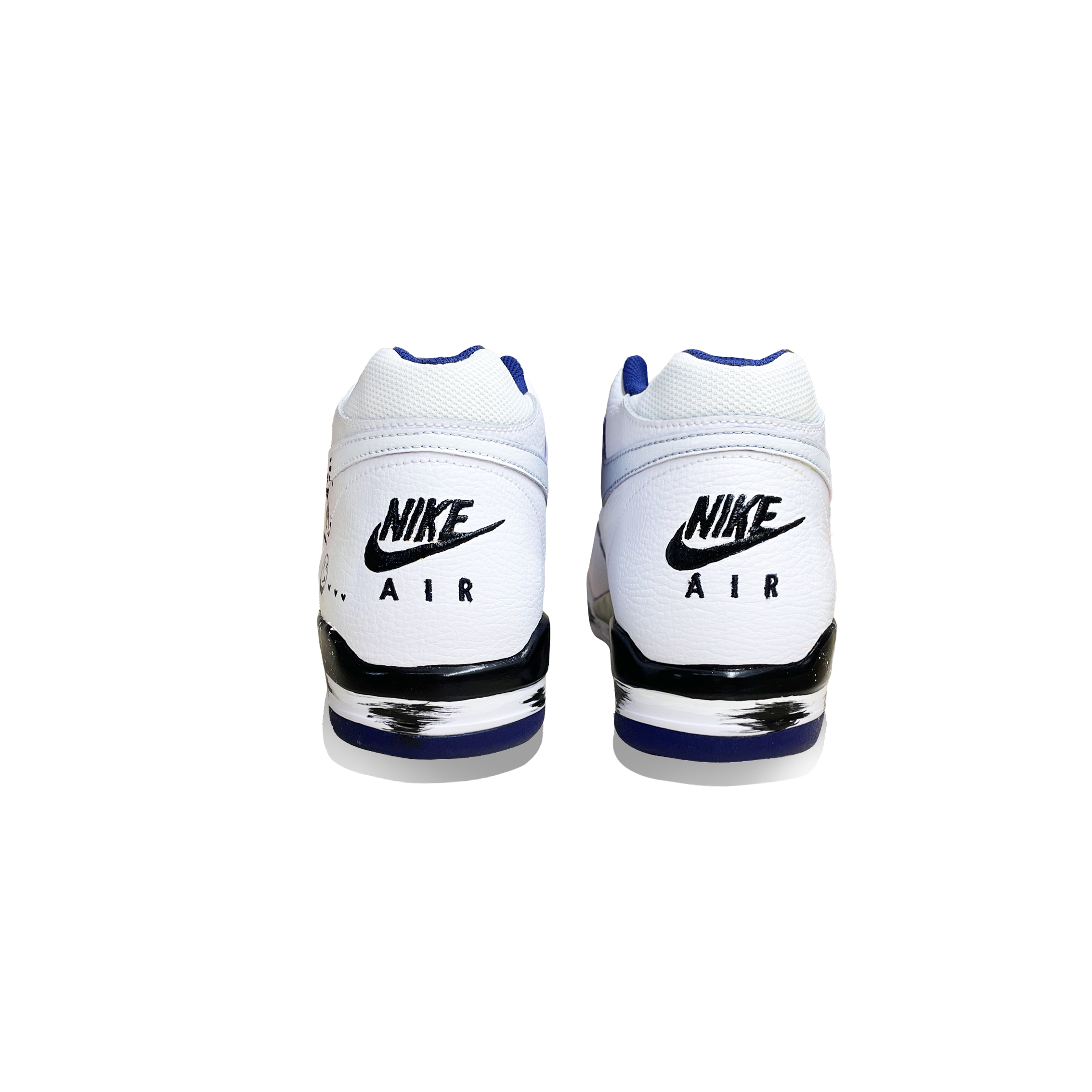 Nike Flight Legacy Pink Ink Mid top Vintage Basketball Shoes Men’s White