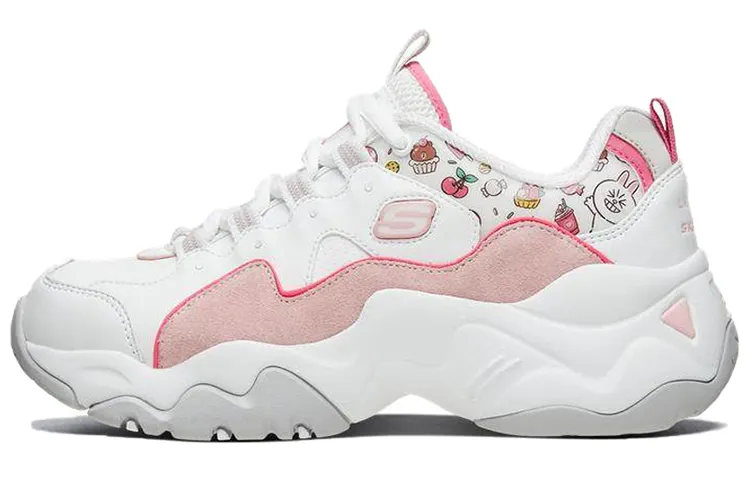 Skechers D'LITES 3.0 Comfortable Low top Chunky Sneakers Women's Pink White