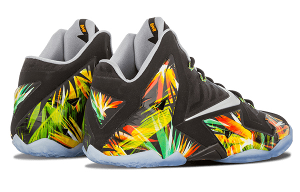 Мужские кроссовки Nike Lebron 11 Everglades (черные) — 黑/金属银/狼灰 — фото 3