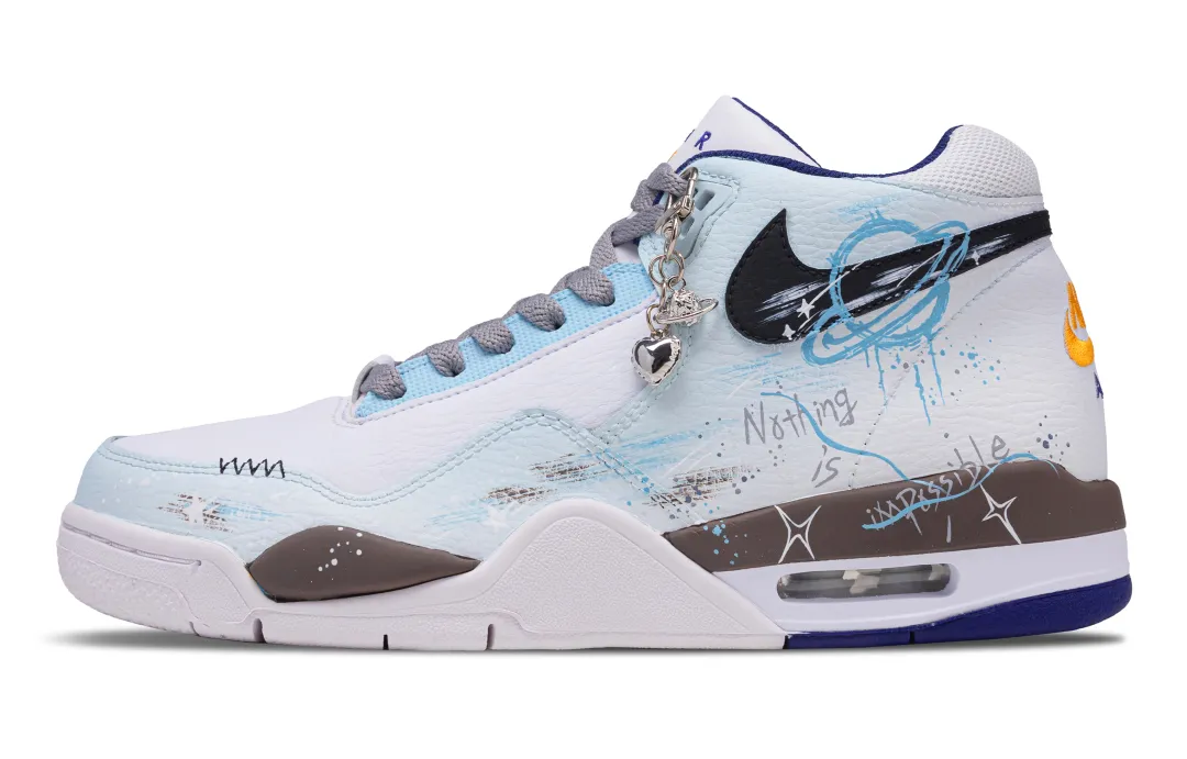Nike Flight Legacy Geometric Planet Abrasion Resistant Abrasion Resistant Mid top Vintage Basketball Shoes Men's