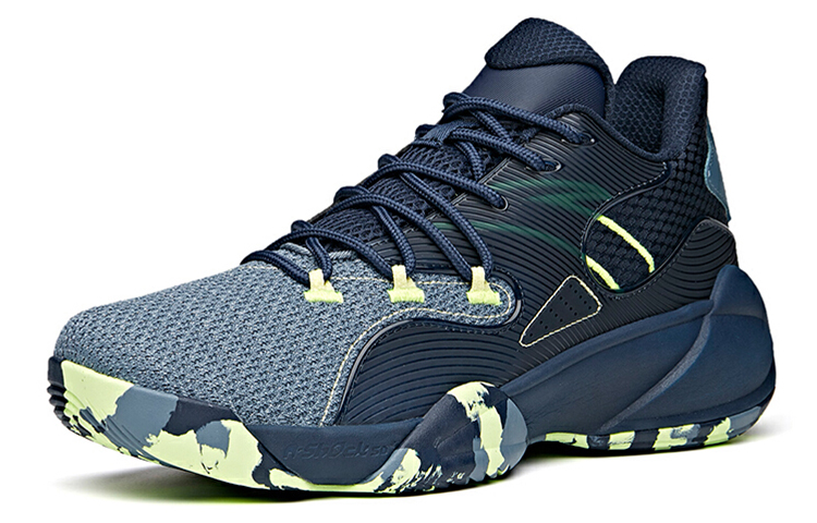 ANTA Basketball Shoes Men’s Mid Top Coastal Blue/Checkerboard Gray
