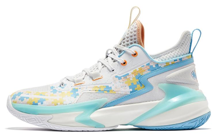 Jordan Shadow 4 Elite, comfortable and versatile, shock-absorbing, non-slip and wear-resistant, mid-top basketball shoes, men's white, blue and green