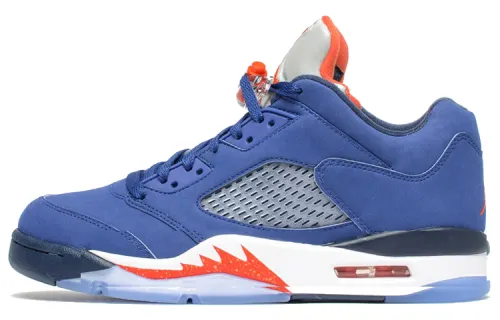 Jordan Air Jordan 5 retro low knicks Knicks comfortable support shock absorption low-top retro basketball shoes men's blue