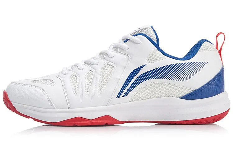 Li Ning Ace Textile, Synthetic Leather Cushioning Slip Resistant Abrasion Resistant Low top Badminton Shoes Men's