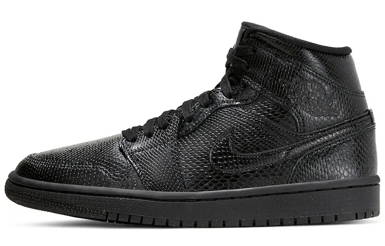 Jordan 1 Mid Black Snakeskin Women's