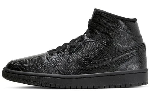 Jordan 1 Mid Black Snakeskin Women's