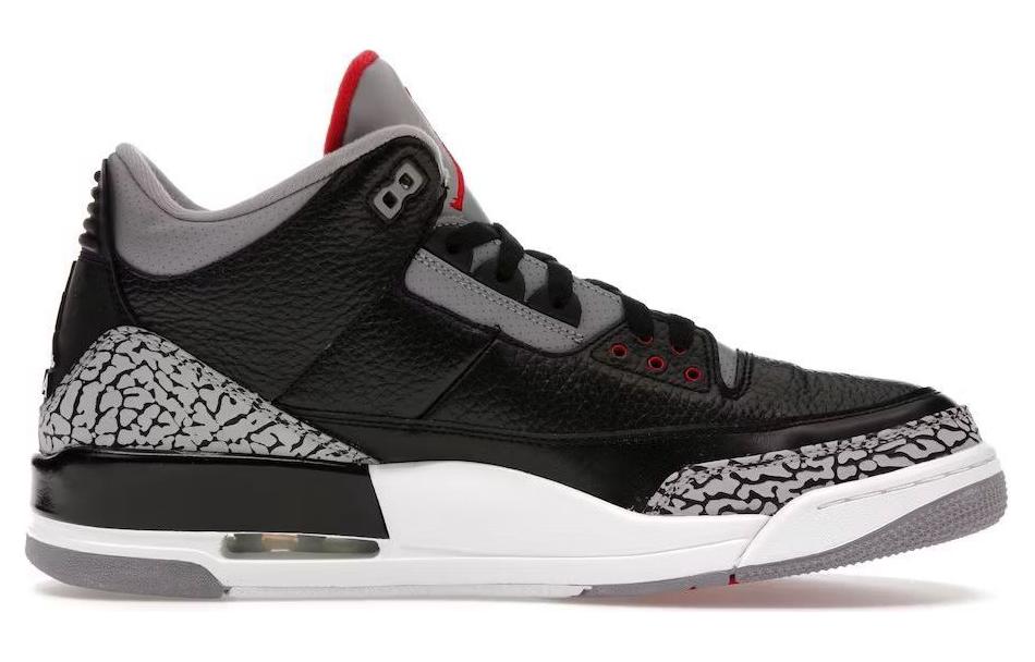 Мужские кроссовки Jordan Air Jordan 3 Retro "Black Cement" (черные) — 黑/水泥灰 — фото 2