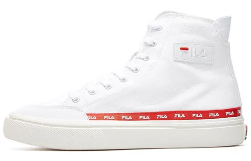 FILA Strada High Top Canvas Shoe White/Red Women's