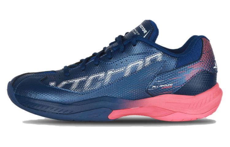 VICTOR Rubber Cushioning Slip Resistant Abrasion Resistant Breathable Low top Badminton Shoes Unisex Blue