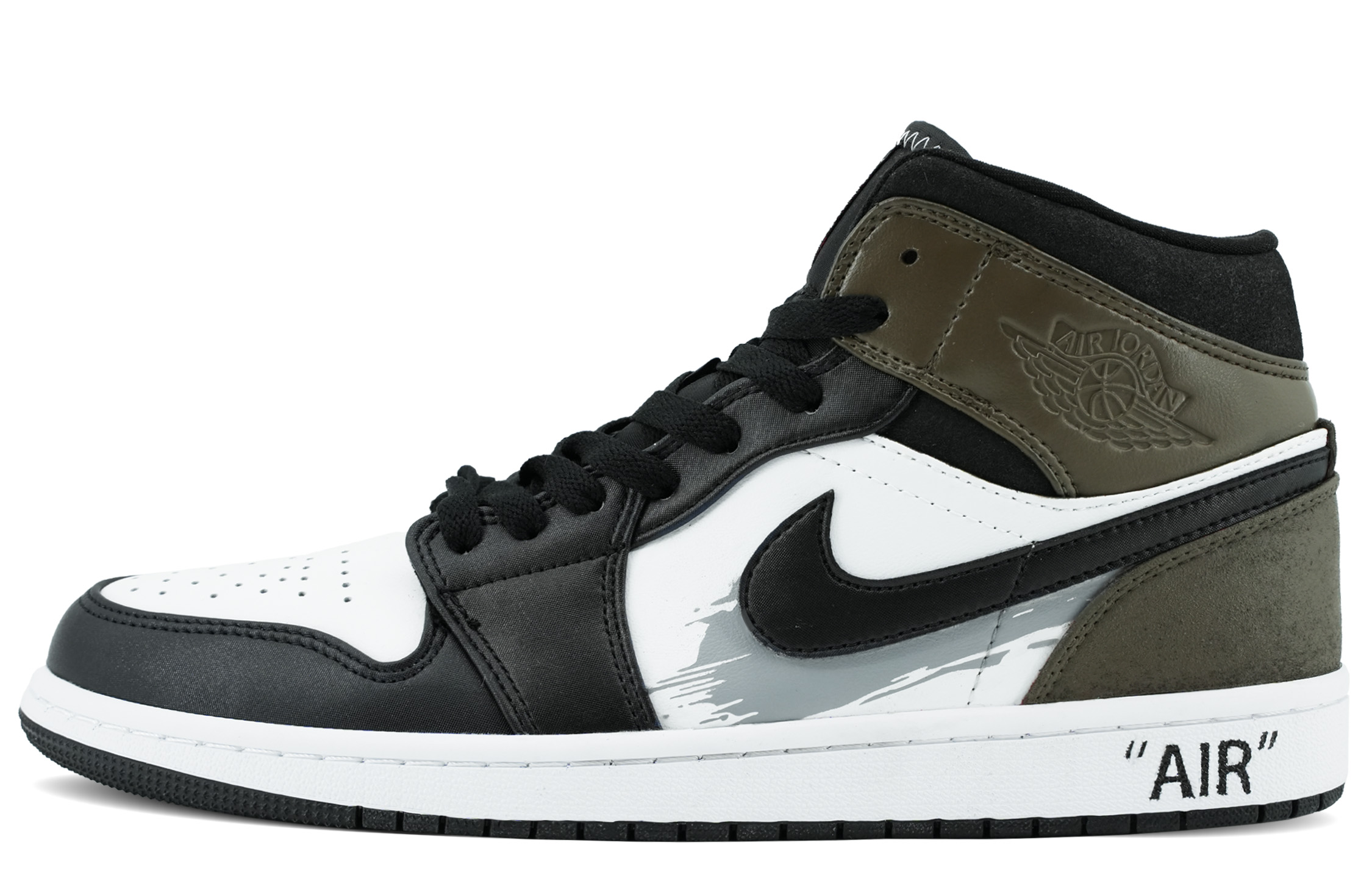 Jordan Air Jordan 1 Cushioning, Wear Resistant High top Vintage Basketball Shoes Men’s Black Brown