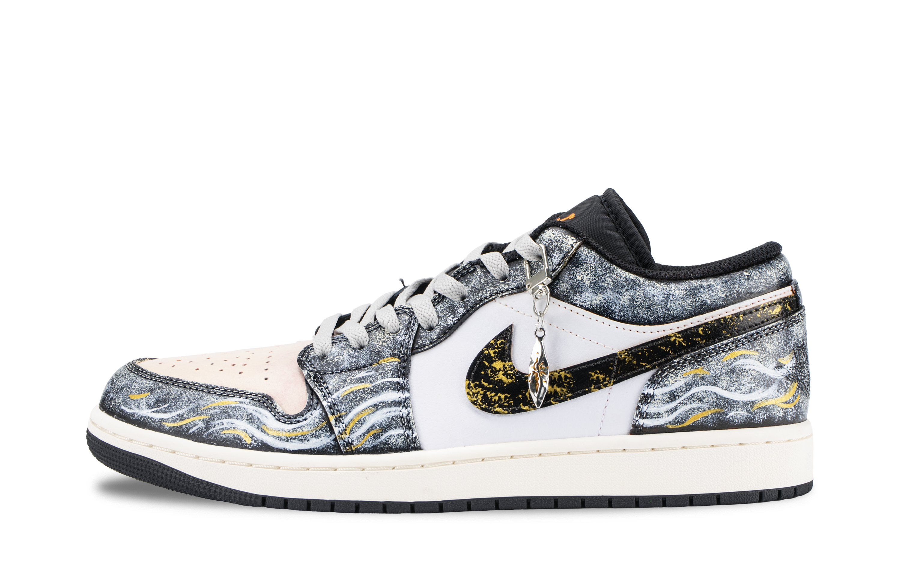 Jordan Air Jordan 1 Starry Sea Pearl Abrasion Resistant Abrasion Resistant Low top Vintage Basketball Shoes Unisex
