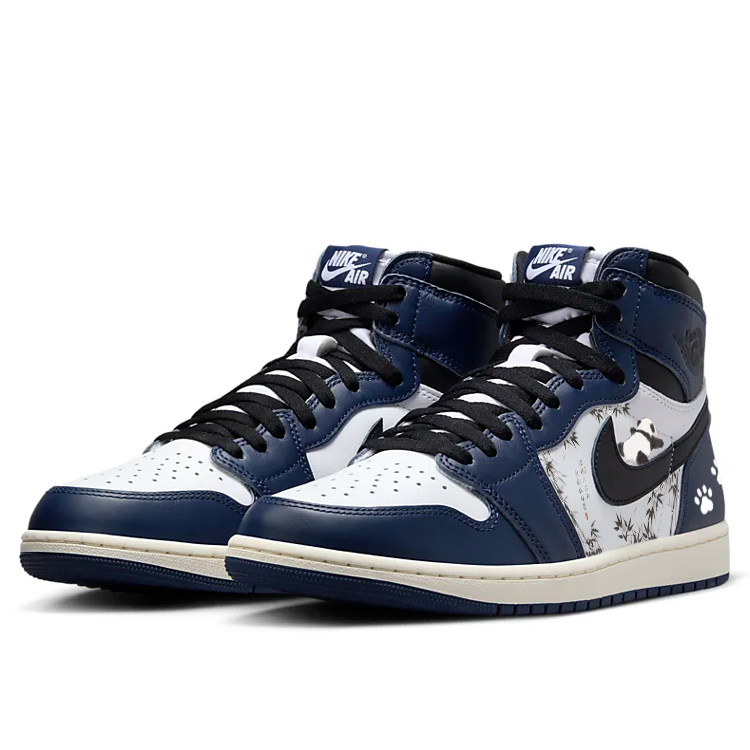 Jordan Air Jordan 1 Cushioning Slip Resistant Breathable Mid top Vintage Basketball Shoes Men’s Blue
